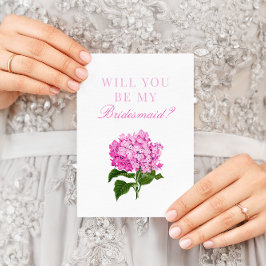 Rosa Hydrangea kommer du att bli mitt Bridesmaid C Kort