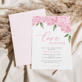 Rosa Hydrangea Love in Bloom Bridal Shower Inbjudningar