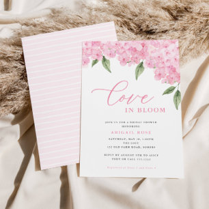 Rosa Hydrangea Love in Bloom Bridal Shower Inbjudningar