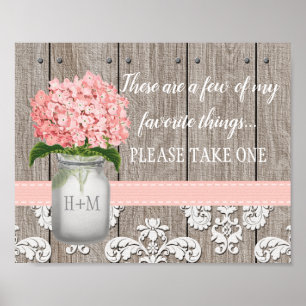Rosa Hydrangea Masonkruka Vänligen Ta En Förmån Poster