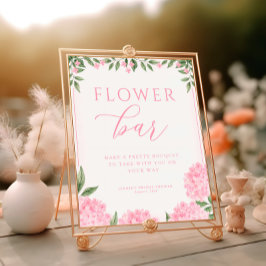 Rosa Hydrangea Möhippa Flower Pub Poster