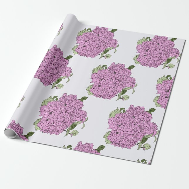 Rosa hydrangea presentpapper (Utrullad)