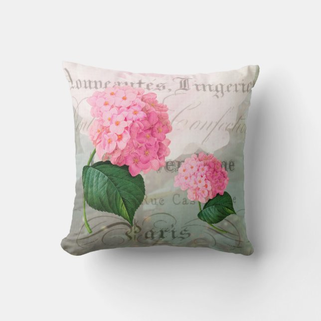 Rosa Hydrangea Romantisk FranskAccentkudde Kudde (Framsida)