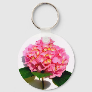 Rosa Hydrangea rosa Blomrosa blommigt Nyckelring