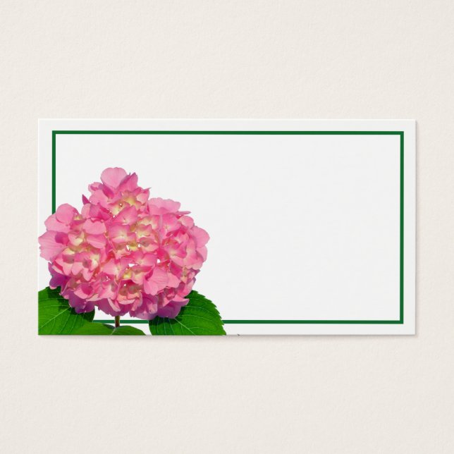 Rosa Hydrangea rosa Blomrosa blommigt  Visitkort (Framsidan)