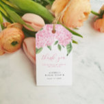 Rosa Hydrangea Tack för att du anpassat Bridal Sho Presentetikett<br><div class="desc">Den här vackra designen har rosa vattenblommor och din anpassade text. Lägg till informationen i mallformuläret. Använd vid varje tillfälle. Med funktionen Anpassa ytterligare kan du öppna den avancerade redigeringsmenyn där du kan ändra teckensnitt,  färger och layout för texten.</div>