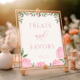Rosa Hydrangea Treats and Favors Wedand Poster