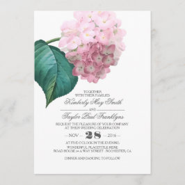 Rosa Hydrangea Vintage Blommigt Bröllop Inbjudningar