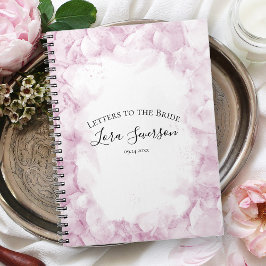 Rosa Hydrangea Watercolor Brev till Bride Anteckningsbok
