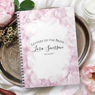 Rosa Hydrangea Watercolor Brev till Bride Anteckningsbok