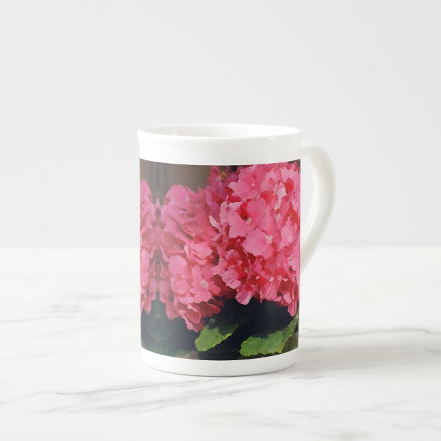 Rosa Hydrangeas Benporslin Mugg (Framsida höger)