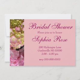 Rosa Hydrangeas gult rosa grönt blommigt Bröllop Inbjudningar