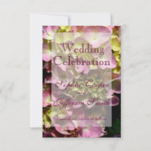 Rosa Hydrangeas gult rosa grönt blommigt Bröllop