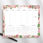 Rosa Hydrangeas Planner Pad Anteckningsblock<br><div class="desc">Vilket underbart sätt att organisera sig på! Den här planerplattan är täckt med  vattendrag för rosa med grönaktiga accenter. Det finns gott om utrymme för skriva av allt du behöver för att utföra varje vecka,  och det finns också en vana spårare och rum för en lista att göra.</div>