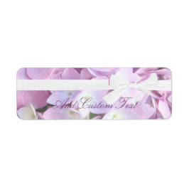 Rosa Hydrangeas Ribbon Bröllop Adress/Shipping Returadress Etikett