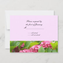 Rosa Hydrangeas-svarskort