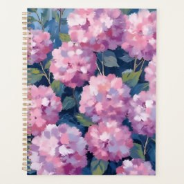 Rosa Hydrangeor Blommig Akvarell