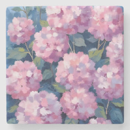 Rosa Hydrangeor Blommig Stenunderlägg