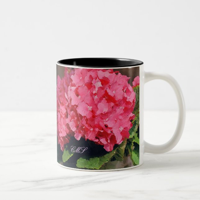Rosa Hydrangeor Två-Tonad Mugg (Höger)