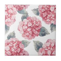 Rosa Hydrangeor Vattenfärg Blommor Målning