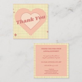 Rosa Hypnotic Heart Kontrollerat Mönster Tack Fyrkantigt Visitkort