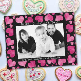 Rosa i Black Hearts Valentines day Photo Magnet