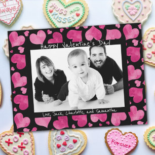 Rosa i Black Hearts Valentines day Photo Magnet