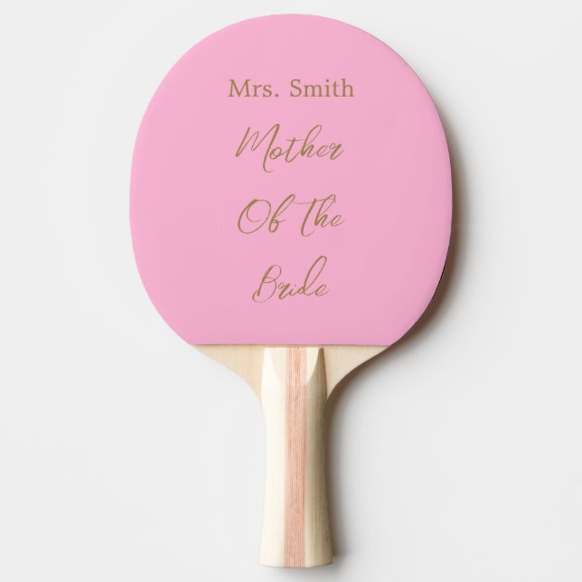 Rosa i budens mamma Bröllop genom att gynna Guld Pingisracket (Framsidan)