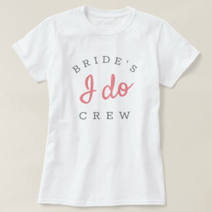 Rosa I Do Crew Rosa och Vita Sängkammarparty T Shirt