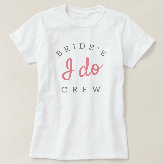 Rosa I Do Crew Rosa och Vita Sjungfrudagfirande T Shirt (Design framsida)