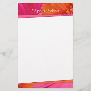 Rosa i fetstil Orange Gerbera Daisy Stationery Brevpapper