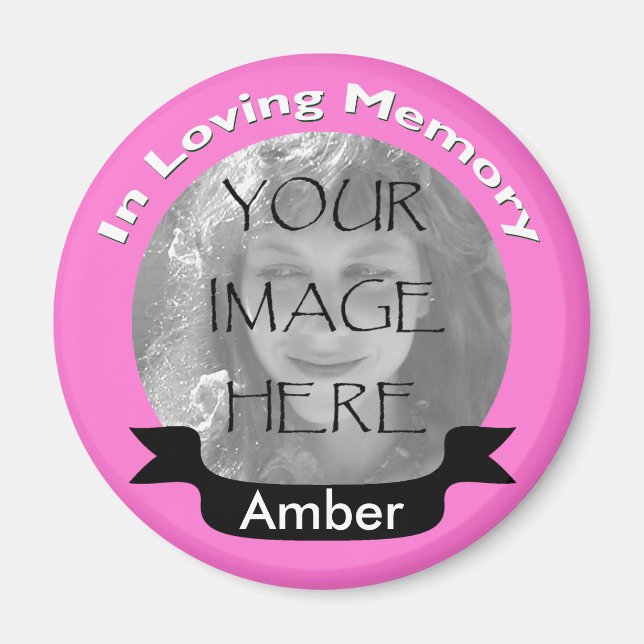 Rosa i fotomagnet för Loving Memory Magnet (Framsidan)