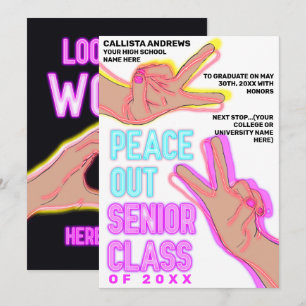 Rosa i fredout School Neon Ljus Studenten Meddelande