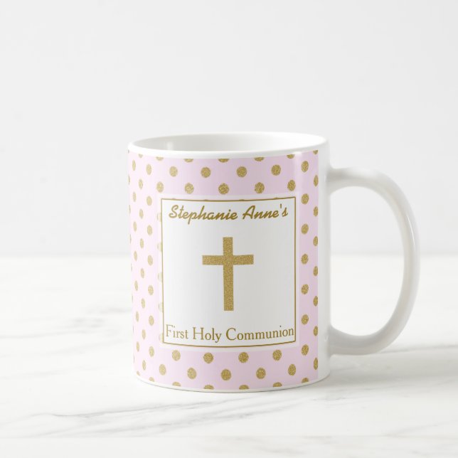 Rosa i gemenskapen med Guld Polka dots Kaffemugg (Höger)