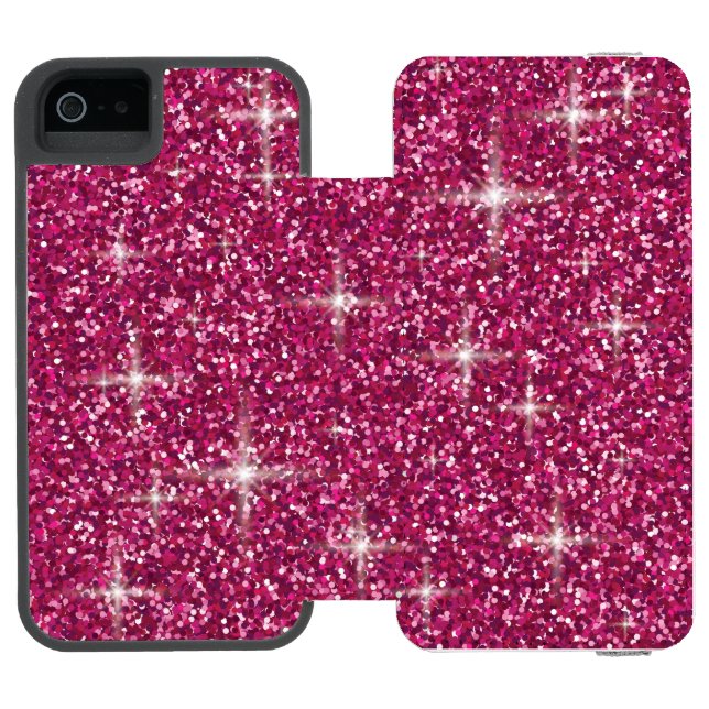 Rosa i glitter incipio iPhone wallet skal (Folio Öppen)