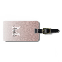  Rosa i Guld av Girly Ro Glitter Monogram
