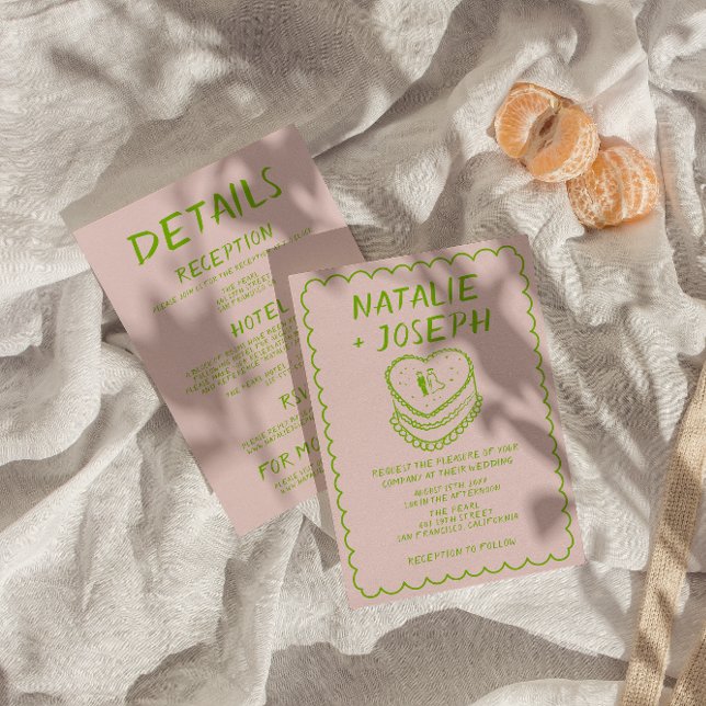 Rosa i hela Ram Inbjudningar (Skapare uppladdad)