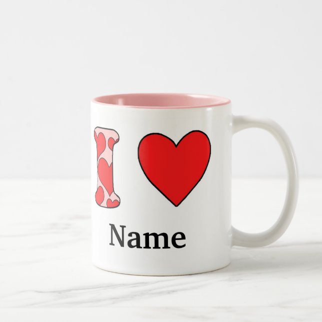 Rosa I kärlek, kostnadsbestämd Två-Tonad Mugg (Höger)