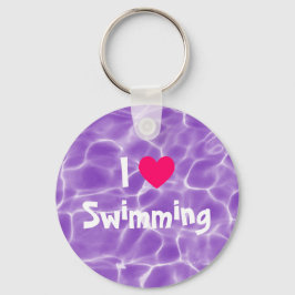 Rosa I Kärlek Swimming Lila Swimming Bassäng Nyckelring