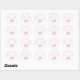 Rosa i klassiskt format för fotavtryck för babyklä runt klistermärke (Sheet)