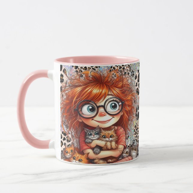 Rosa I Love Cats  Mugg (Vänster)