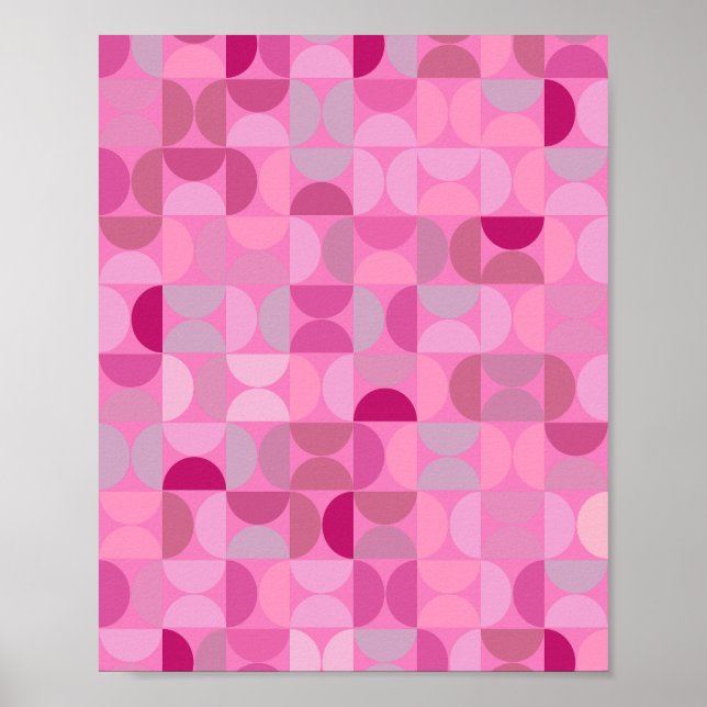 Rosa i Mid Centres Modern Abstrakt Mönster Poster (Framsidan)