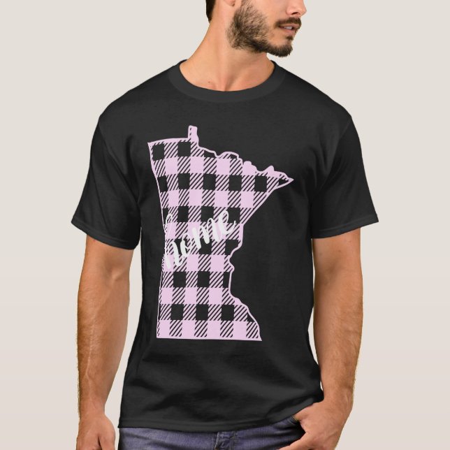 Rosa i Minnesota Buffalo Play Home State Land T Shirt (Framsida)