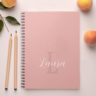 rosa i Monogram namn personlig, girig Anteckningsbok