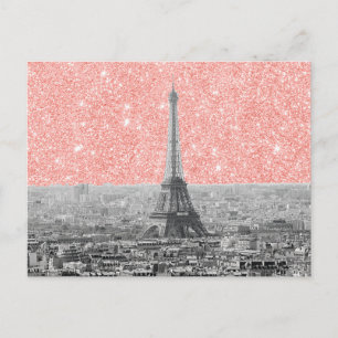 Rosa i Paris Vykort