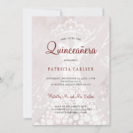 rosa i ro guld, modern elegant quinceanera inbjudningar