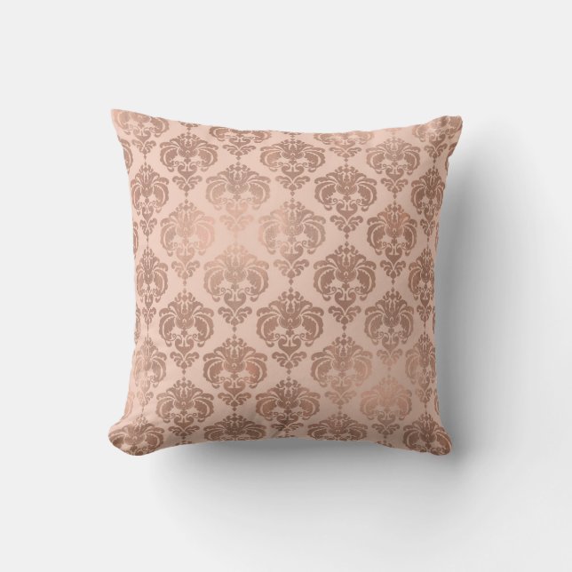  Rosa i ro Guld Modern Glam Damask Kudde (Framsida)