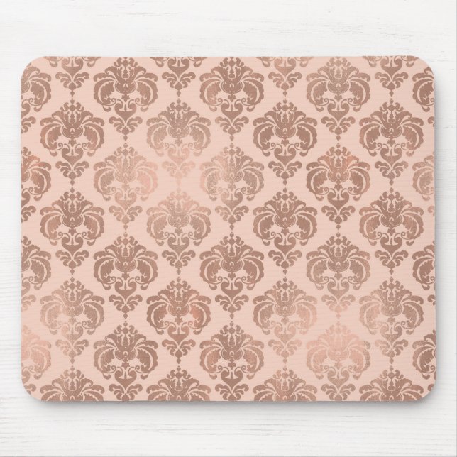  Rosa i ro Guld Modern Glam Damask Musmatta (Framsidan)