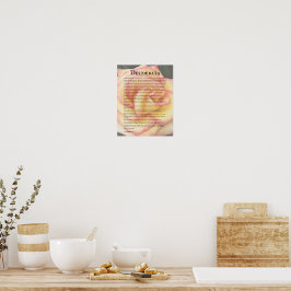 Rosa i rosa och gult och dikt om Desiderata Poster