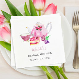 Rosa i Tea Party Möhippa Tekanna Dusty Ro Pappersservett